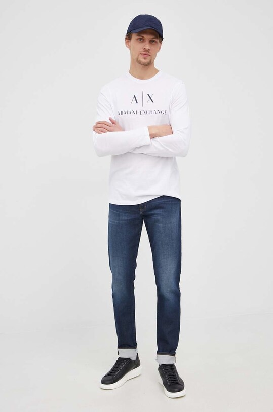Armani Exchange hosszú ujjú pamut fehér 8NZTCH.Z8H4Z.NOS