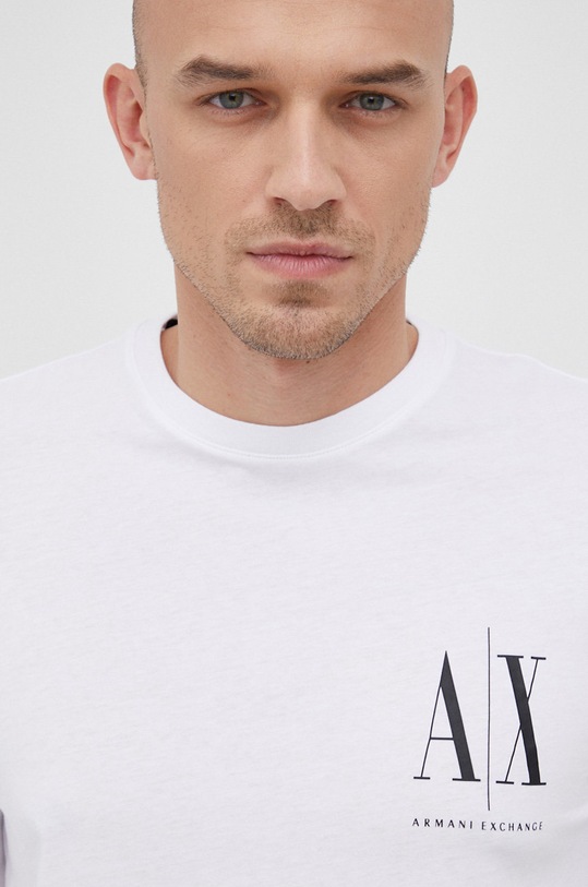 Armani Exchange longsleeve bawełniany biały 8NZTPL.ZJH4Z.NOS