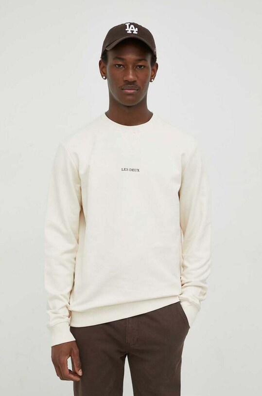 Les Deux bluza bawełniana beżowy LDM200046