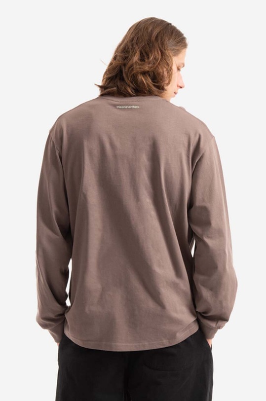 Oblečenie Bavlnené tričko s dlhým rukávom thisisneverthat T-Logo L/S Tee TN220TTSLT01 hnedá