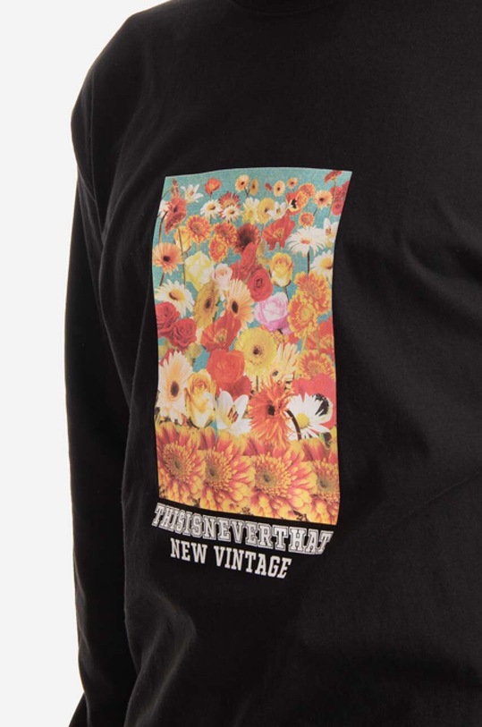 Памучна блуза с дълги ръкави thisisneverthat Flower Collage L/S Tee черен TN221TTSLT04