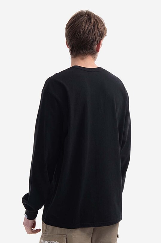 Odzież thisisneverthat longsleeve bawełniany Stacked Cards L/S Tee TN213TTSLT04 czarny