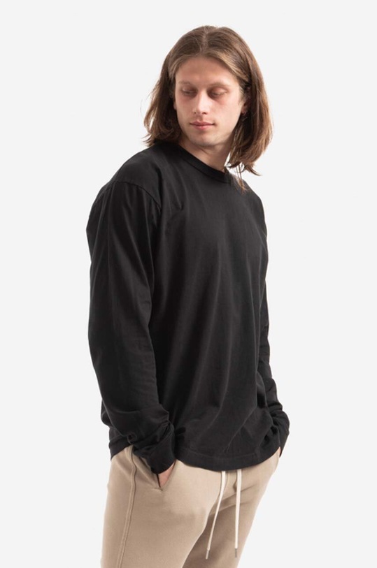 John Elliott cotton longsleeve top University Tee black A189M1410A