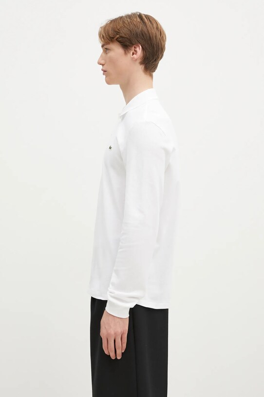 Bavlněné tričko s dlouhým rukávem Lacoste L1312 001 L1312.001 bílá AA00