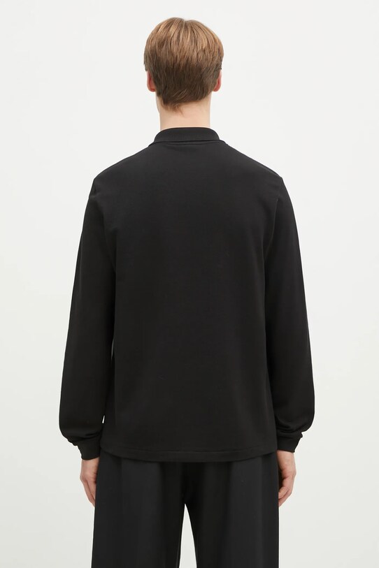 Дрехи Памучна блуза с дълги ръкави Lacoste L1312 031 L1312.031 черен