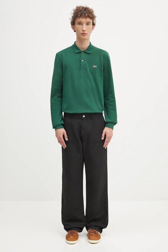Хлопковый лонгслив Lacoste L1312 132 L1312.032 зелёный