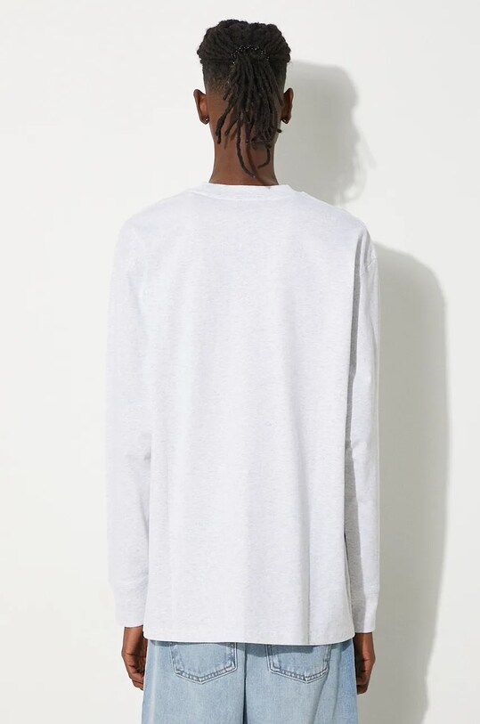 Odzież Carhartt WIP longsleeve bawełniany Longsleeve American Script T-Shirt I029955.482XX szary