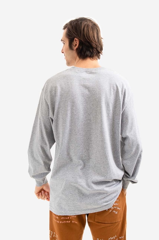 Oblečení Tričko s dlouhým rukávem PLEASURES Stretch Long P21W043 šedá