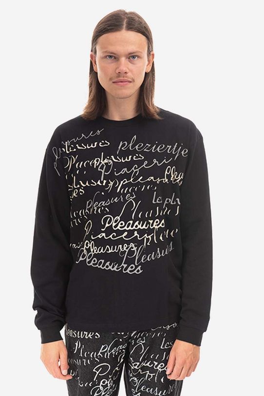 Longsleeve PLEASURES Shatter Long χαλαρό μαύρο P22F022