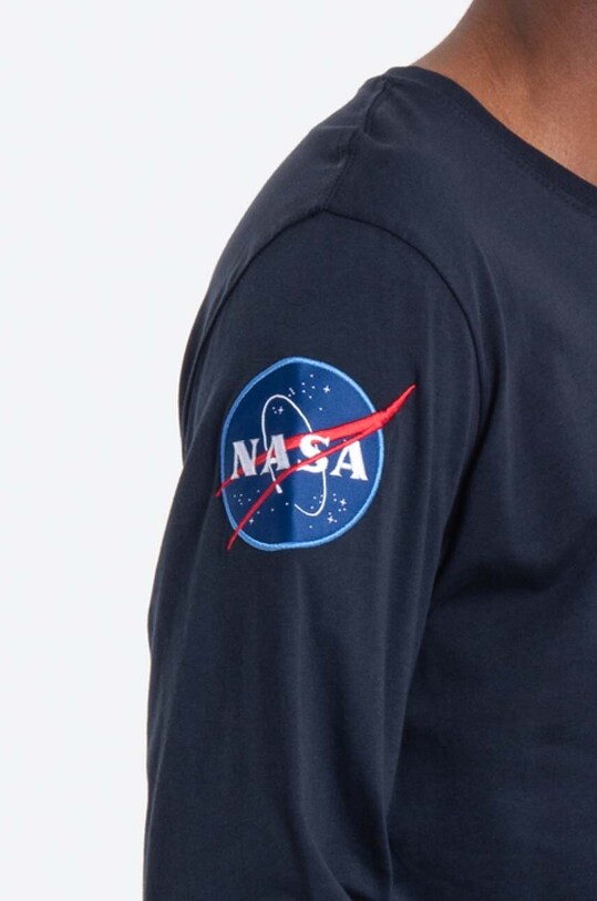 Alpha Industries cotton longsleeve top NASA 176532.07 navy