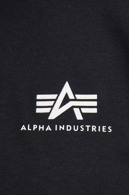 Alpha Industries longsleeve din bumbac Basic LS Small Logo 198517.03 negru