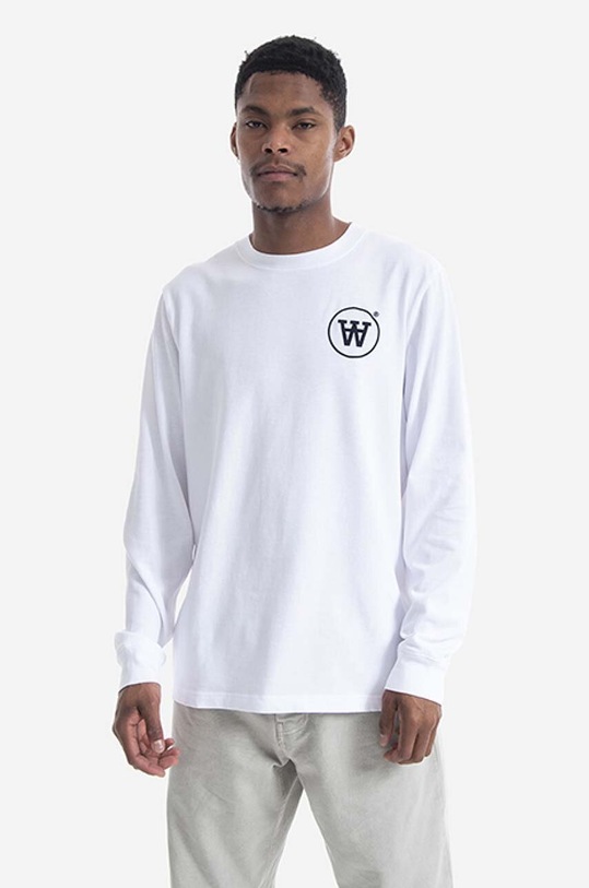 Wood Wood cotton longsleeve top Mak Planet friendly white 10145405.2323