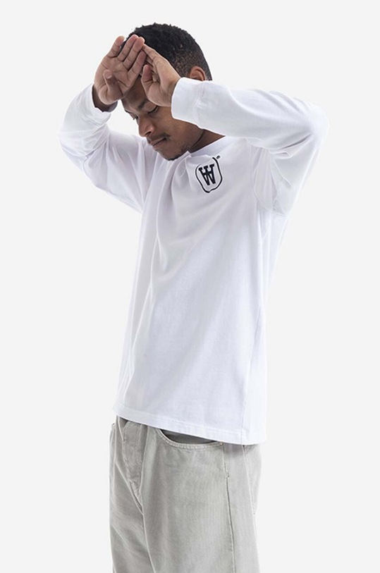 Wood Wood cotton longsleeve top Mak 10145405.2323 white