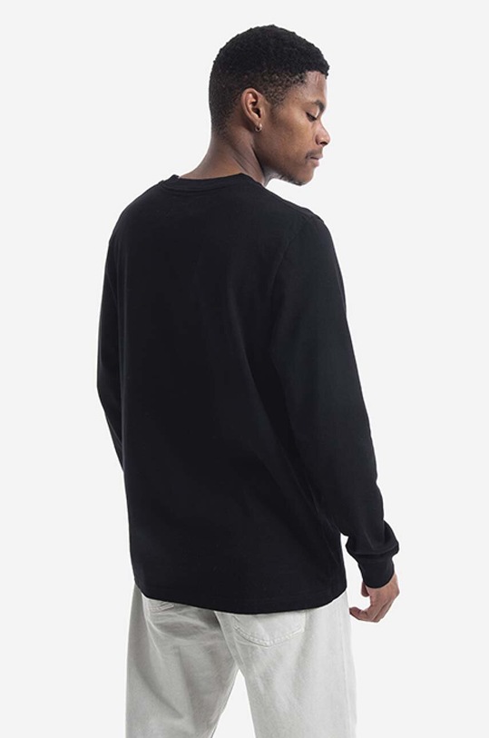 Odzież Wood Wood longsleeve bawełniany Mak 10145405.2323 czarny