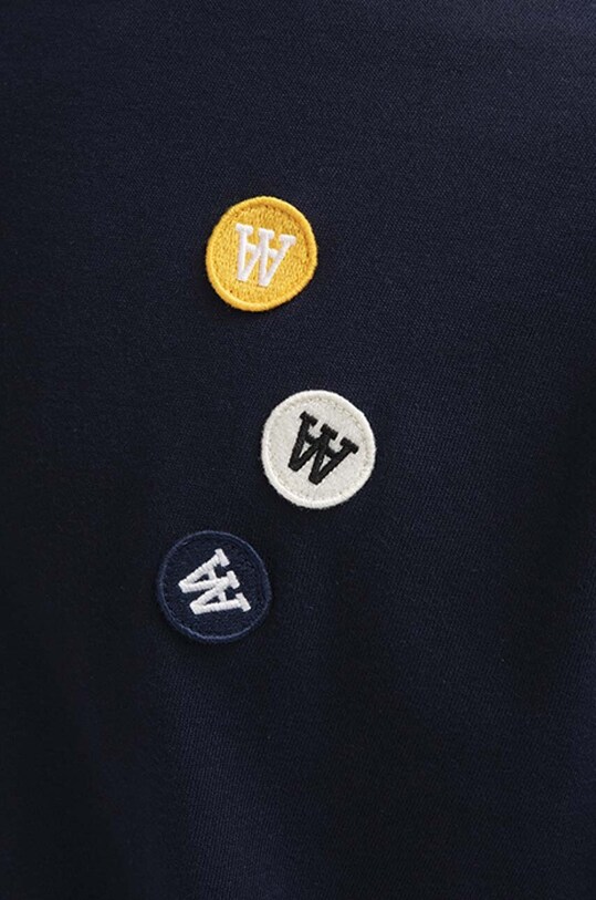 Bavlněné tričko s dlouhým rukávem Wood Wood Mel námořnická modř 10235402.2323.NAVY