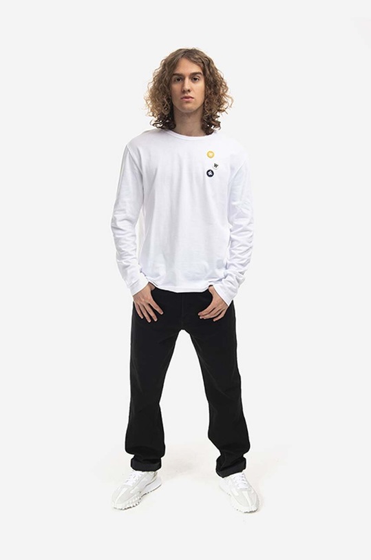 Bavlněné tričko s dlouhým rukávem Wood Wood Mel 10235402.2323.WHITE bílá AA00