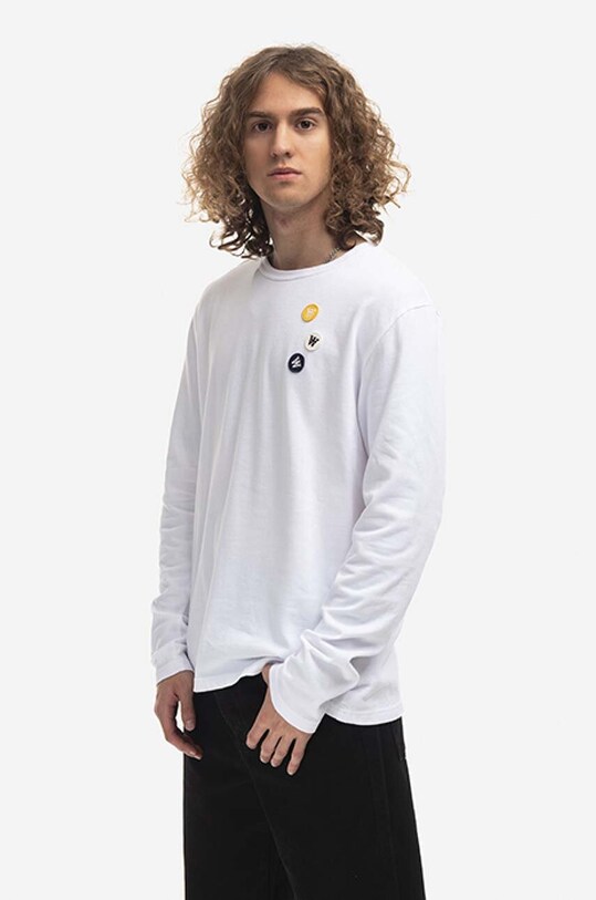 Wood Wood cotton longsleeve top Mel 10235402.2323.WHITE white