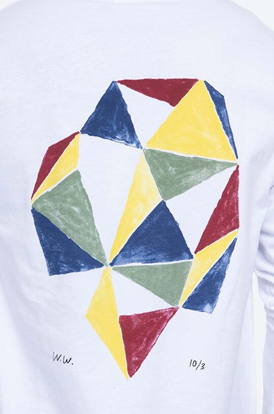 Wood Wood top a maniche lunghe in cotone Peter Longsleeve bianco 12045402.2491