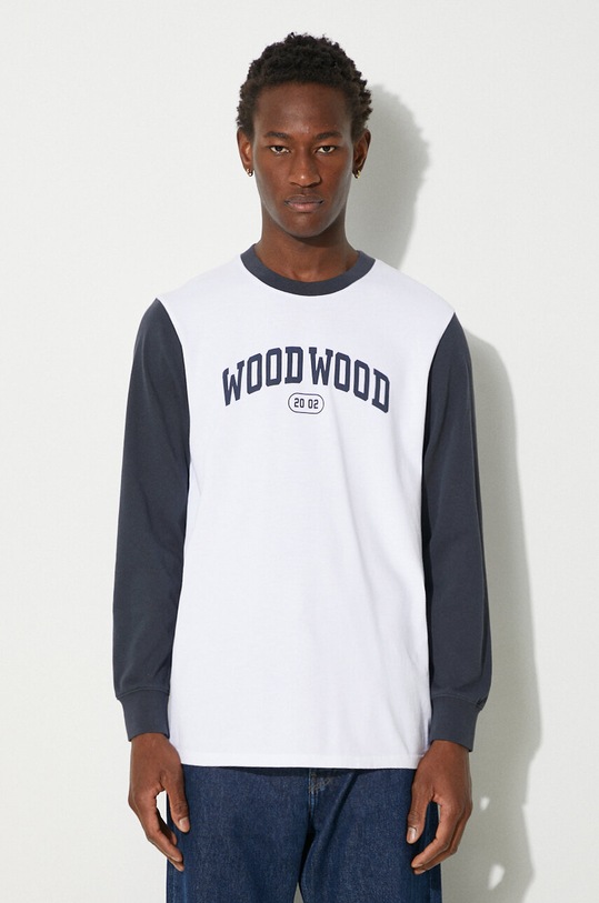 Wood Wood cotton longsleeve top Mark IVY Longsleeve cotton white 12135401.2489