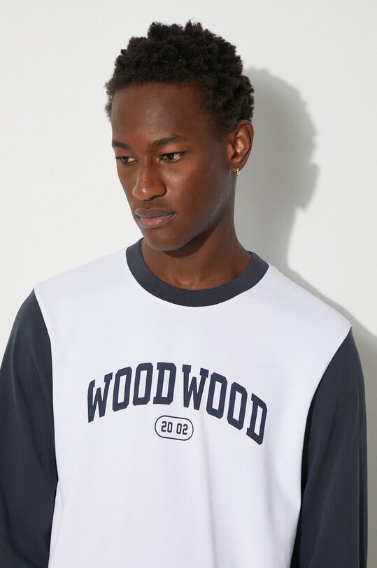 Wood Wood longsleeve bawełniany Mark IVY Longsleeve 12135401.2489 biały