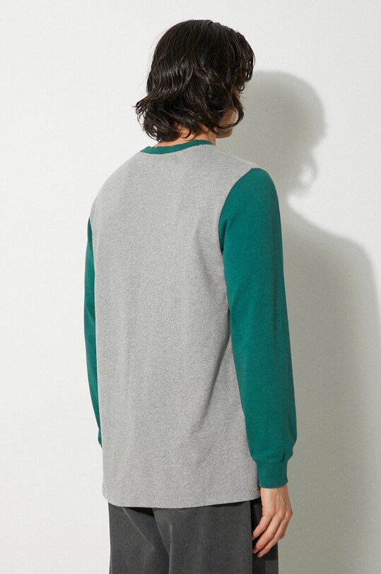 Bavlněné tričko s dlouhým rukávem Wood Wood Mark IVY Longsleeve 12135401.2489 šedá AA00