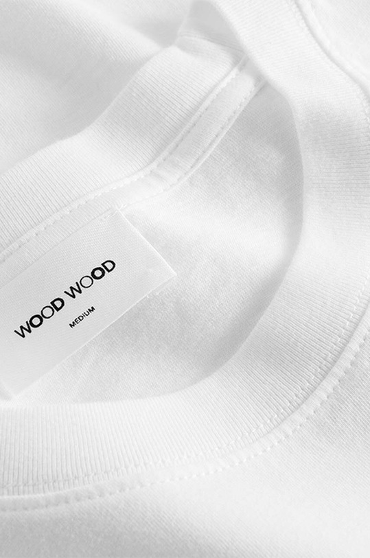 Oblečení Bavlněné tričko s dlouhým rukávem Wood Wood Mark Vortex Longsleeve 12135411.2491 bílá