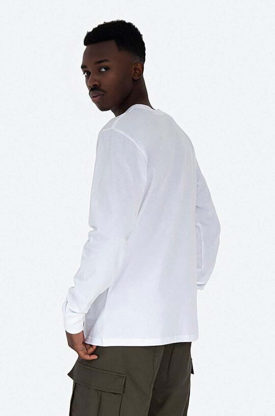 Clothing Carhartt WIP cotton longsleeve top Base I026265.WHITE.BLAC white