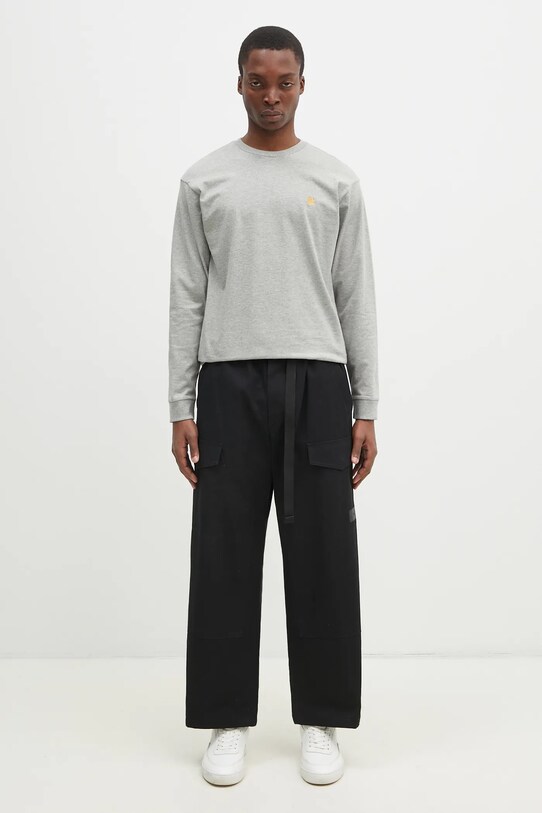 Carhartt WIP longsleeve din bumbac Chase I026392.GREY.HEATH gri