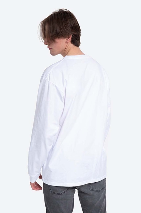Îmbrăcăminte Carhartt WIP longsleeve din bumbac I026392.WHITE.GOLD alb