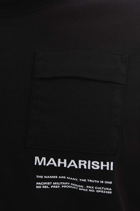 Bavlnené tričko s dlhým rukávom Maharishi Organic Cotton Jerse čierna 7022.BLACK
