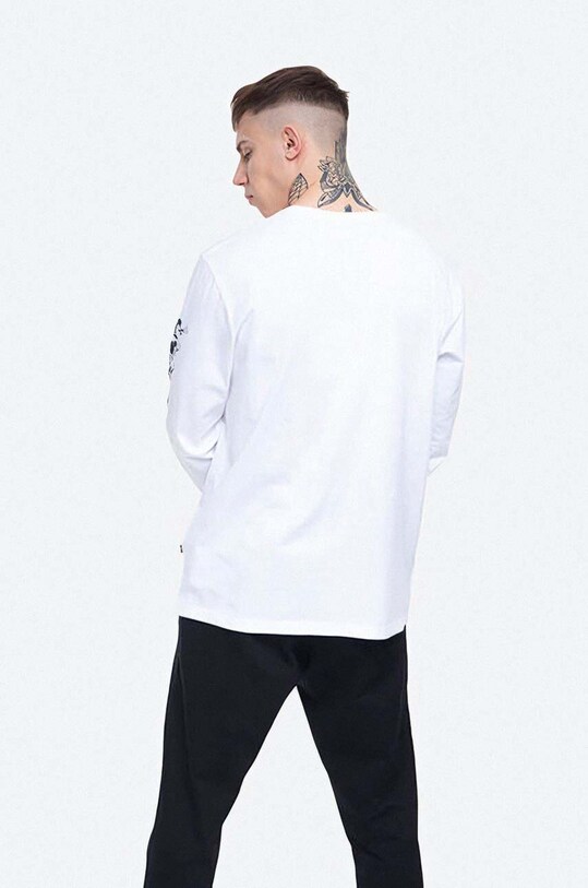 Odzież Wood Wood longsleeve bawełniany Peter 12025402.2334 biały