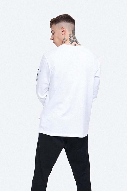 Odzież Wood Wood longsleeve bawełniany Peter 12025402.2334 biały