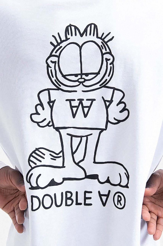 Wood Wood longsleeve din bumbac X Garfield 30045402.2323 alb