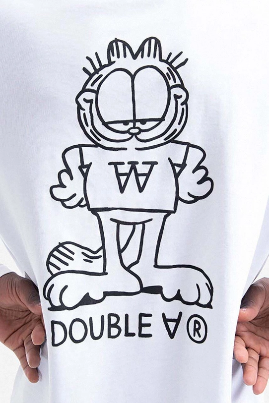 Wood Wood longsleeve din bumbac X Garfield 30045402.2323 alb