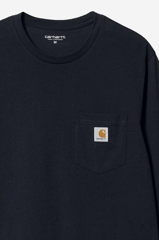 Carhartt WIP longsleeve din bumbac AMMONITE I030437 bleumarin AA00