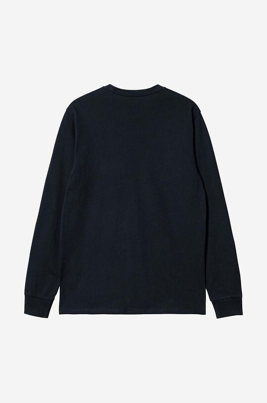 Carhartt WIP longsleeve din bumbac AMMONITE bleumarin I030437
