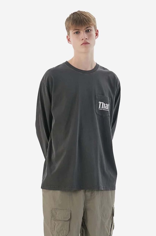 thisisneverthat top a maniche lunghe in cotone That Pocket grigio TN231TTSLT03