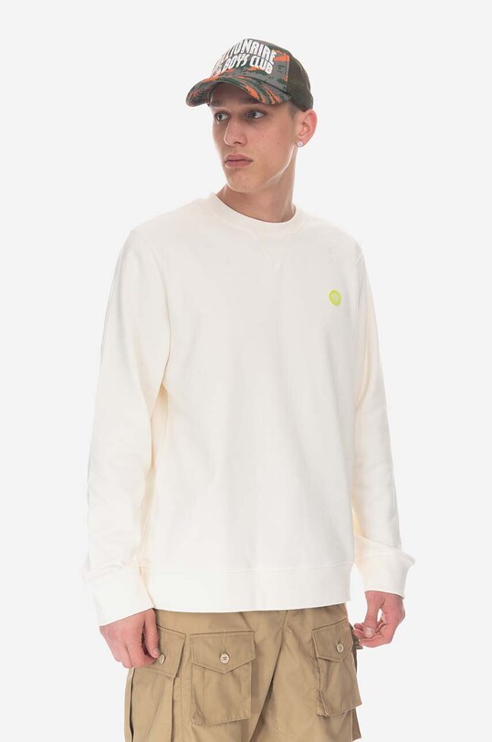 Bavlnená mikina Wood Tye Sweatshirt 10255604-2424 OFF WHITE bavlna béžová 10255604.2424