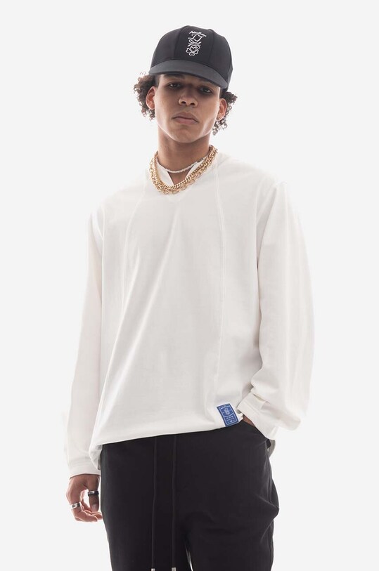 Ader Error longsleeve bawełniany BMADSSTS0201WH biały AA00