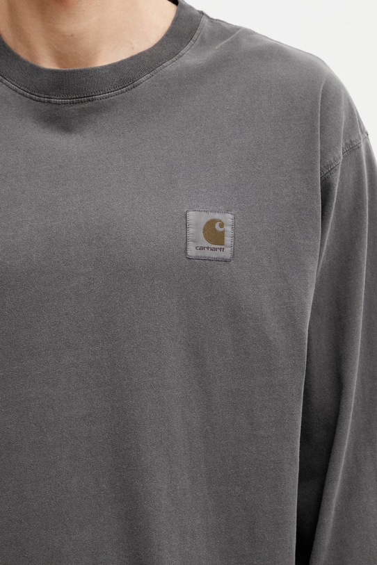 Carhartt WIP L/S Nelson T-Shirt I029948 WAX блуза с дълги ръкави мъжка от памук сив I029948