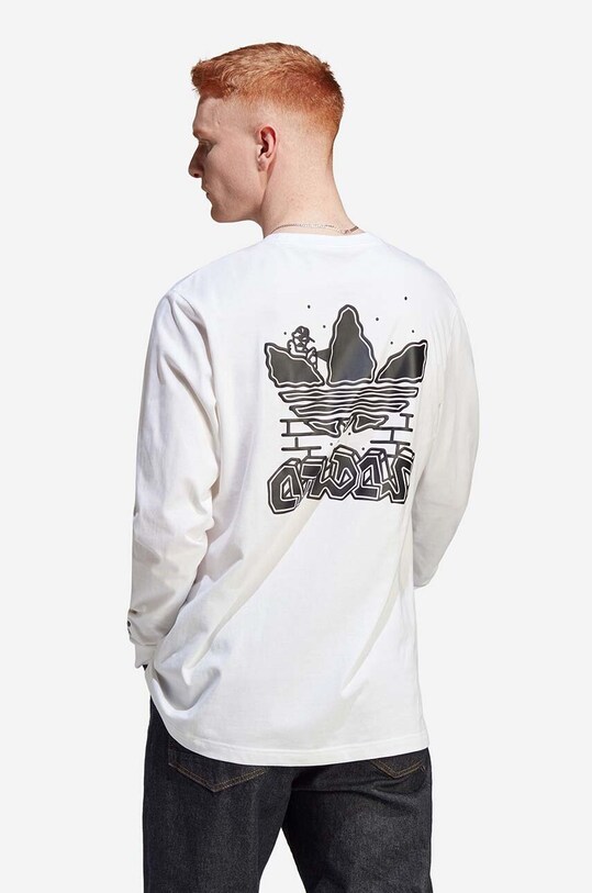 adidas cotton longsleeve top Fuzi TS LS Tee IC5742 white