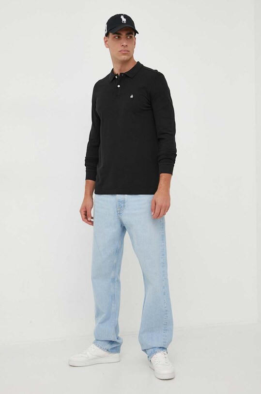 United Colors of Benetton longsleeve din bumbac 3089J3204.100.. negru AA00