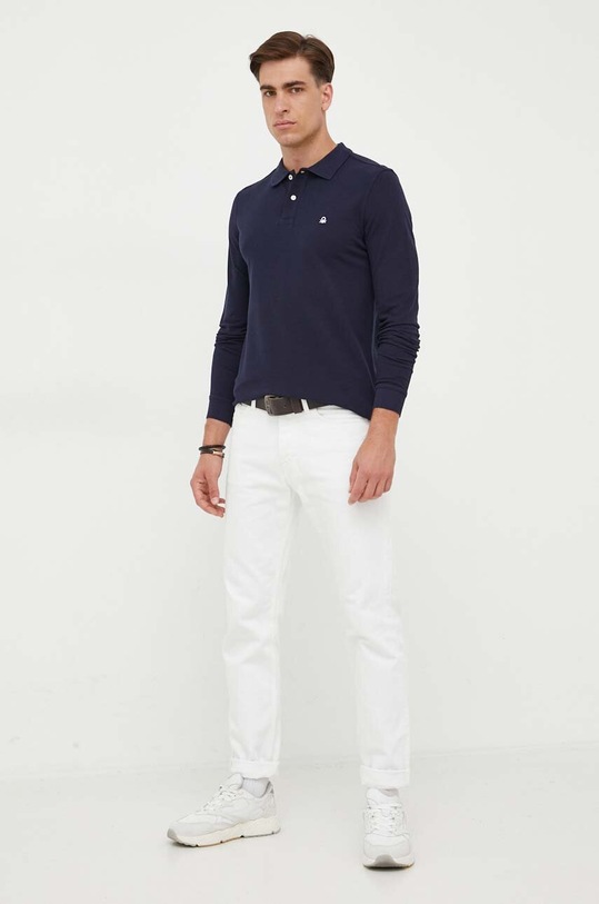 United Colors of Benetton top a maniche lunghe in cotone 3089J3204.016. blu navy AA00