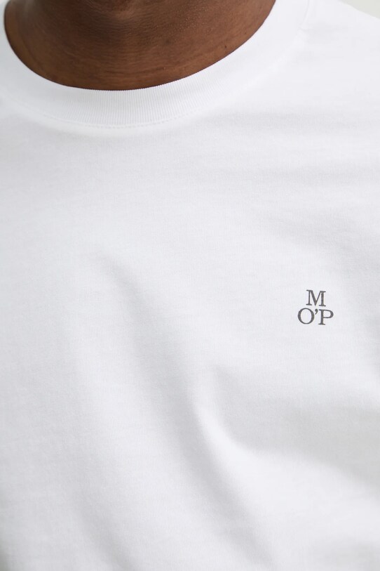 Bavlnené tričko s dlhým rukávom Marc O'Polo B21201252210 biela