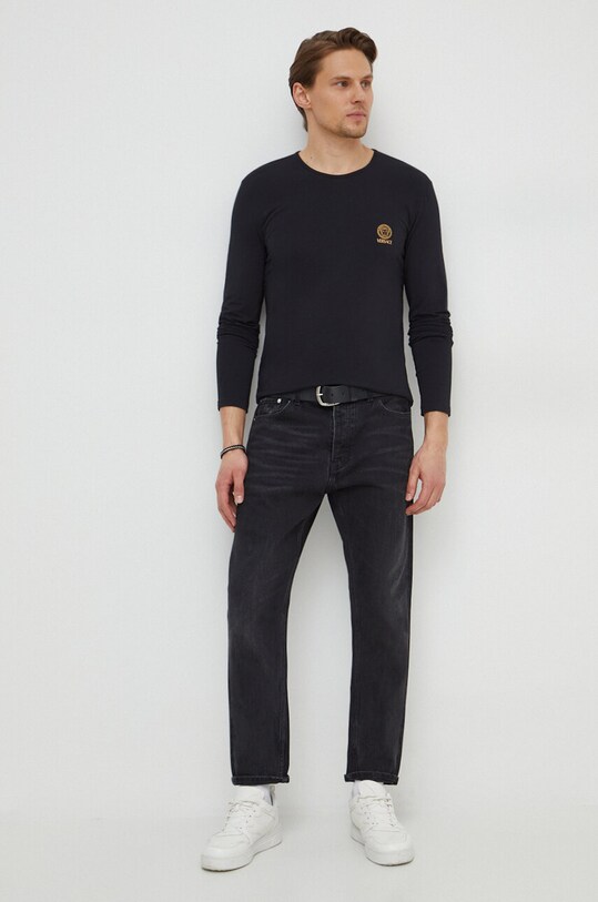 Лонгслив Versace slim чёрный AUU01007.1A10011