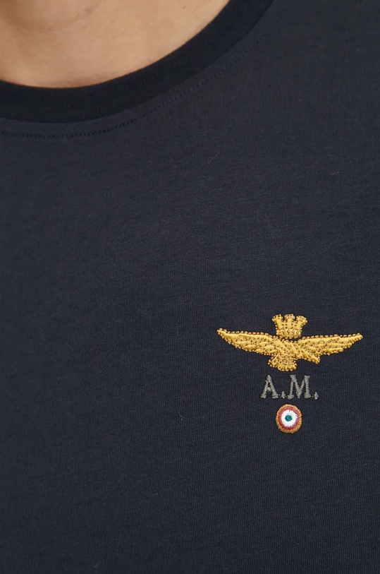 Aeronautica Militare longsleeve din bumbac TS2390J372 bleumarin
