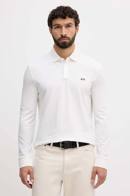 Armani Exchange longsleeve z elastanem biały XM001288.AF17321.NOS