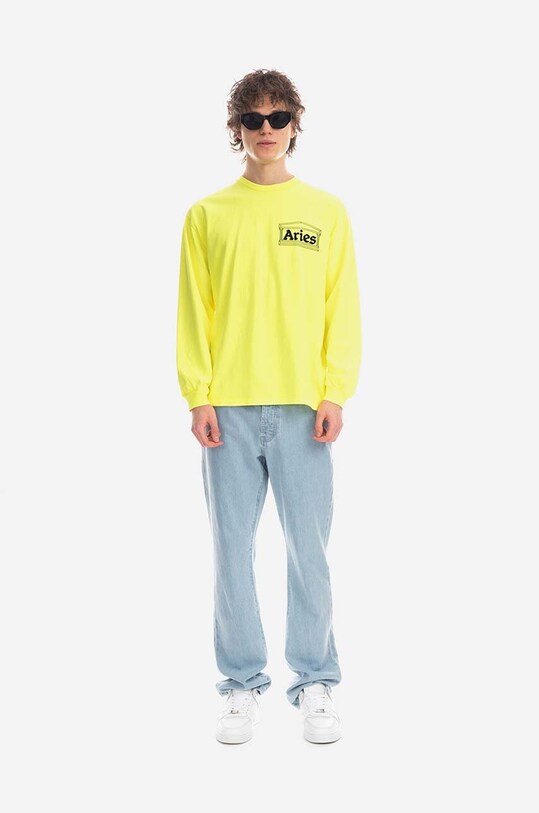 Aries longsleeve bawełniany Temple LS Tee AR66600 żółty AA00