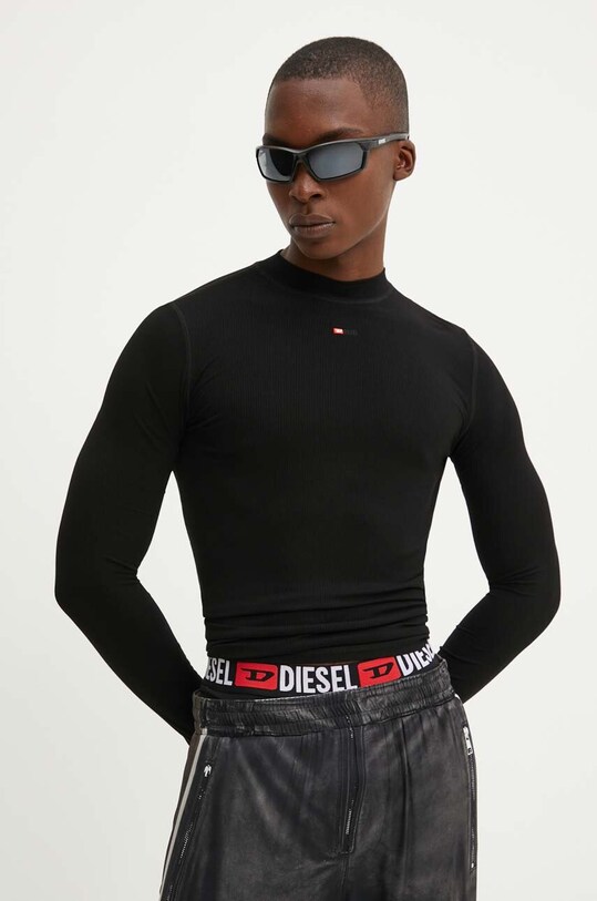 Diesel longsleeve T-MOKKY-LS-MICRODIV z elastanem czarny A14964.0BLAN