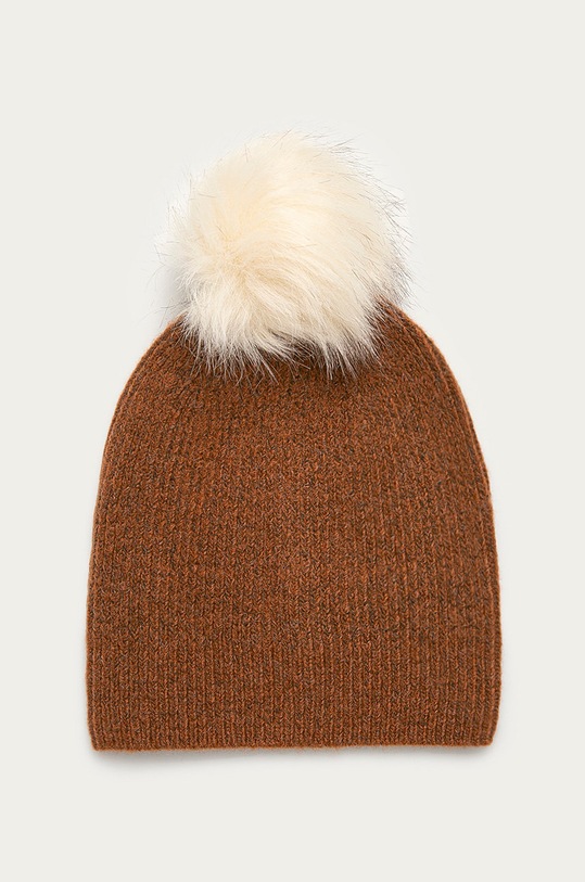 Pieces - Čiapka s prímesou vlny hnedá 17106010